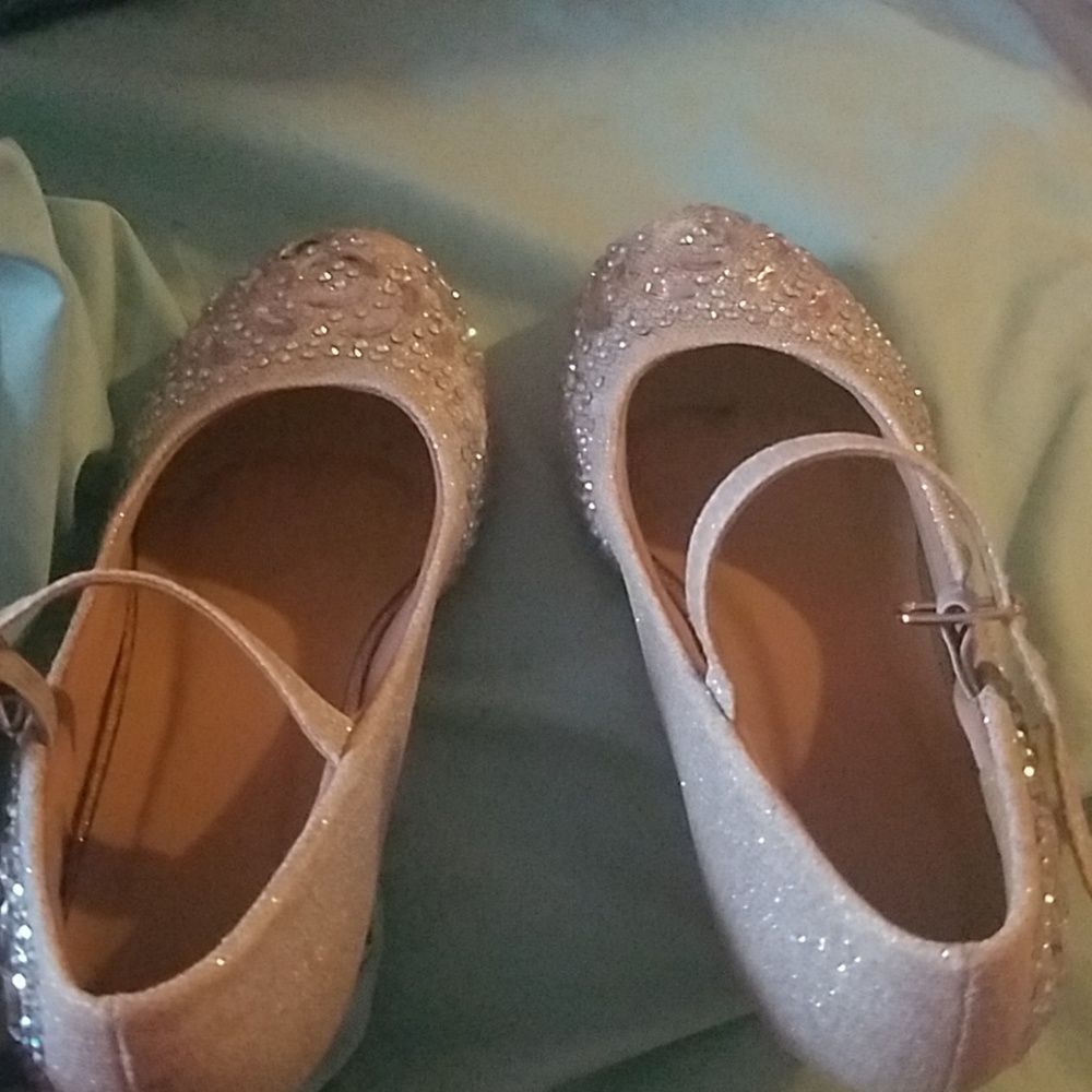Silver glitter shoes